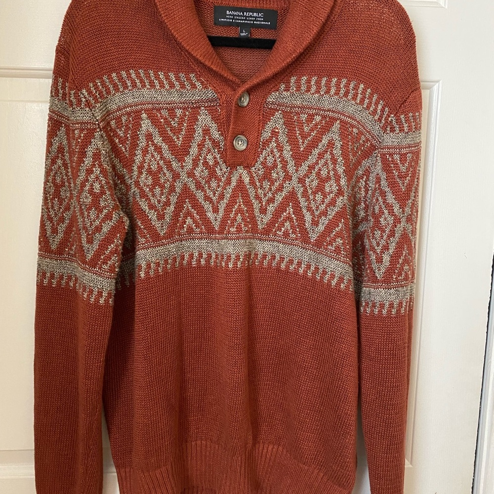 Banana Republic Brown Shawl Collar Sweater